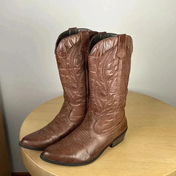 Coconuts by Matisse Women’s 6.5 Western Boots  Brown Black Embroidered Casual - Picture 4 of 8